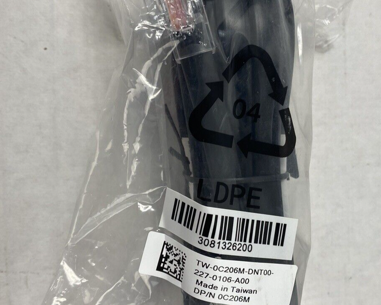 Lot of 5 Dell 0C206M Cat5 RJ-45 To Serial DB-9 Female Switch Console Cable