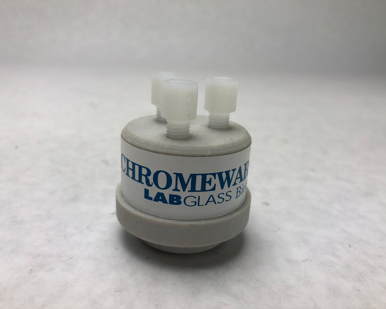 Lot of 5 LabGlass Biotech Three Hole Cap Chromeware