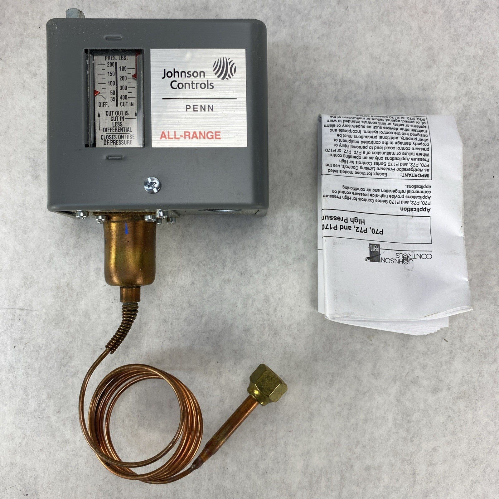 Johnson Controls Penn P70AA-118C High Pressure Fan Cycling Control6