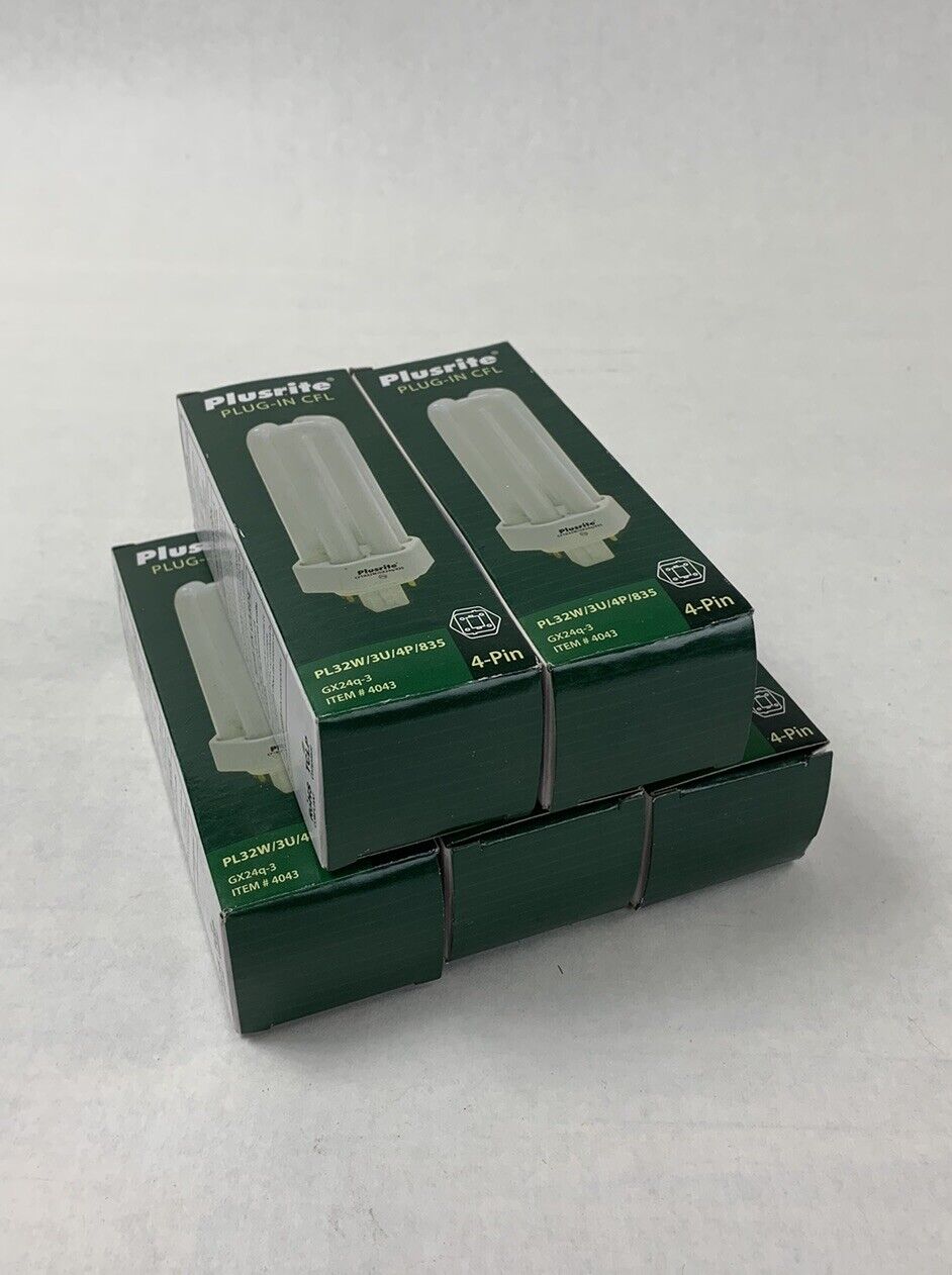 Plusrite Plug-In CFL PL26W/3U/4P/841 4Pin GX24-q3 Base T4 26W (lot of 5)