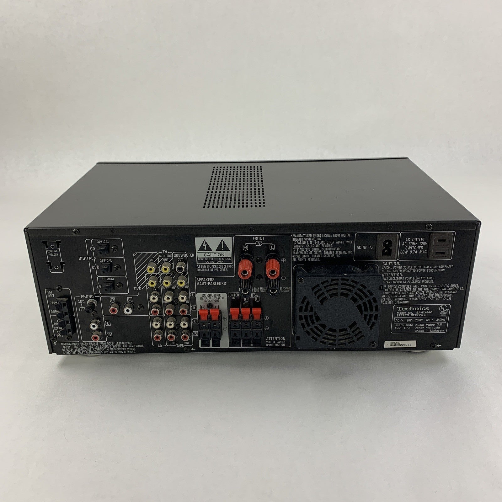 Technics SA-AX540 Receiver HiFi Stereo 5.1 Channel Tested No Remote