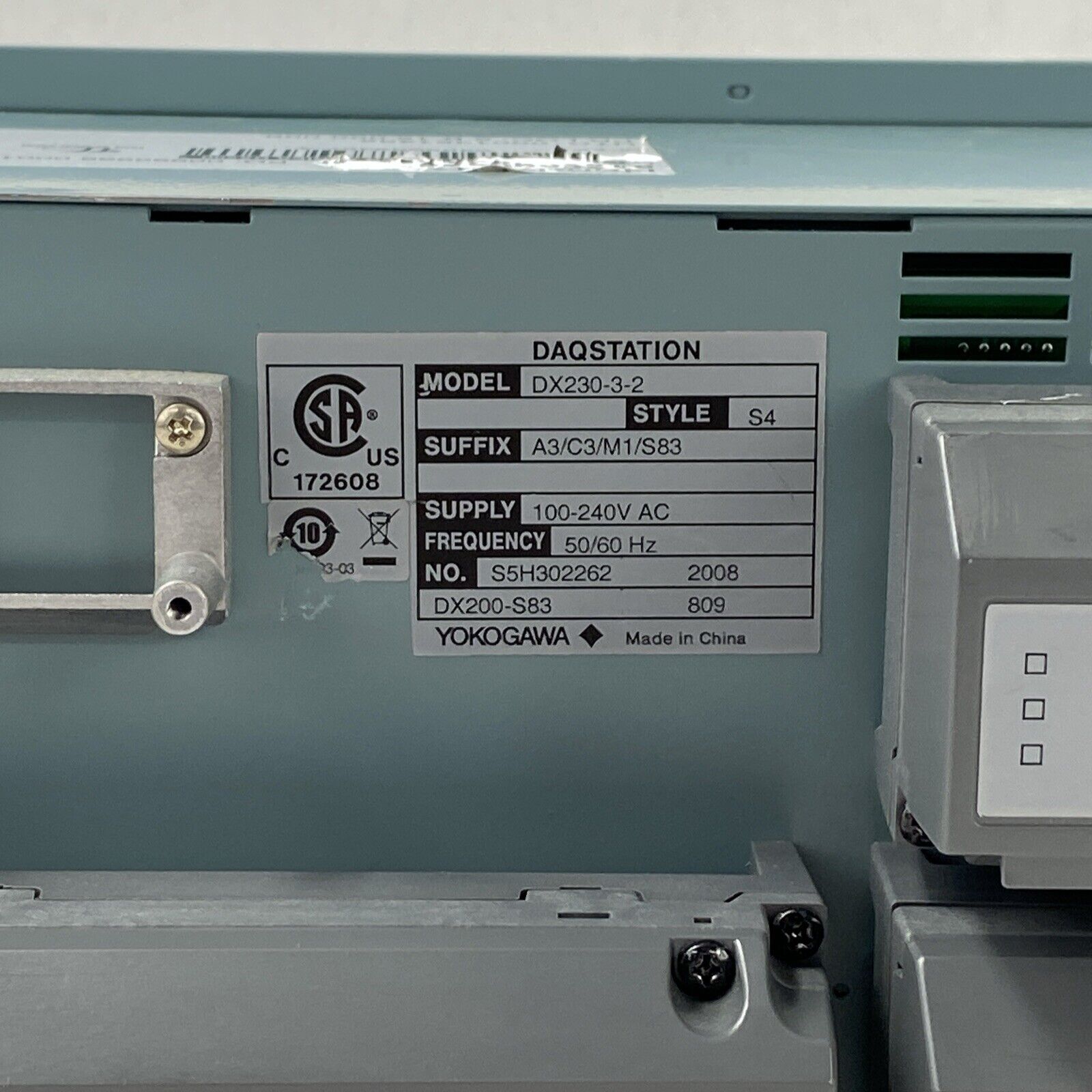 Yokogawa DX230-3-2 S4 Digital Recorder DAQSTATION DX200