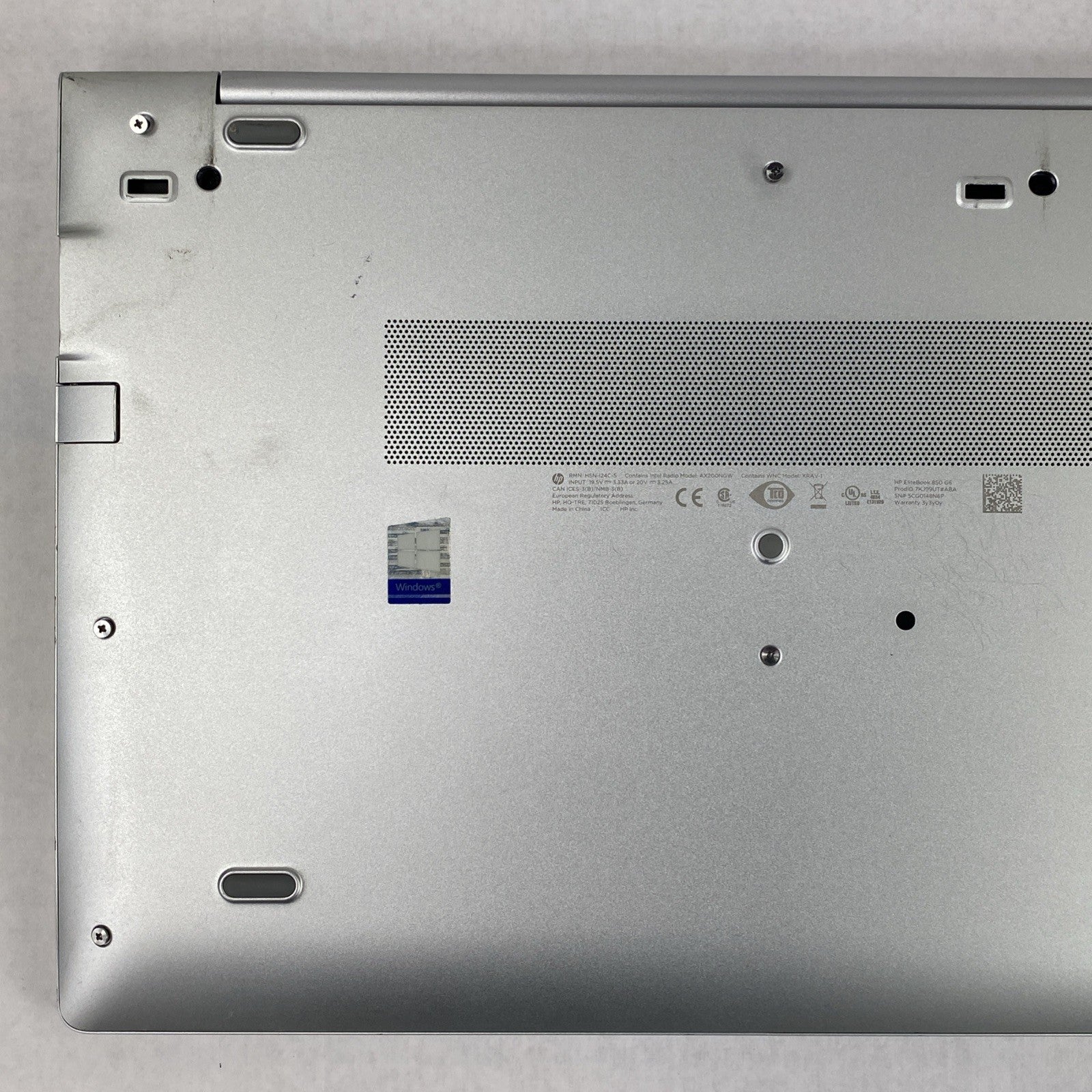 HP EliteBook 850 G6 15.6" i5-8365U 1.60 GHz 8 GB RAM No Battery No HDD No OS