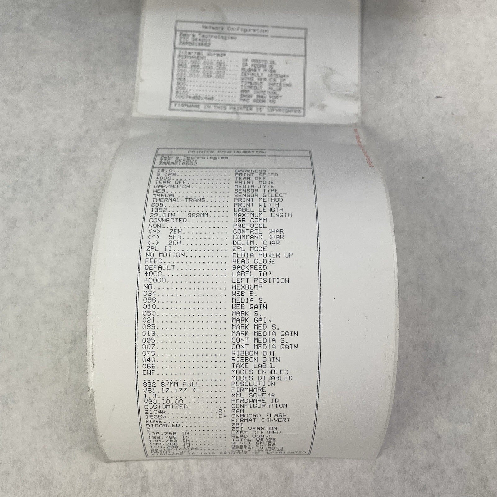 Zebra GK420t Thermal Label Printer Parts 139,7887