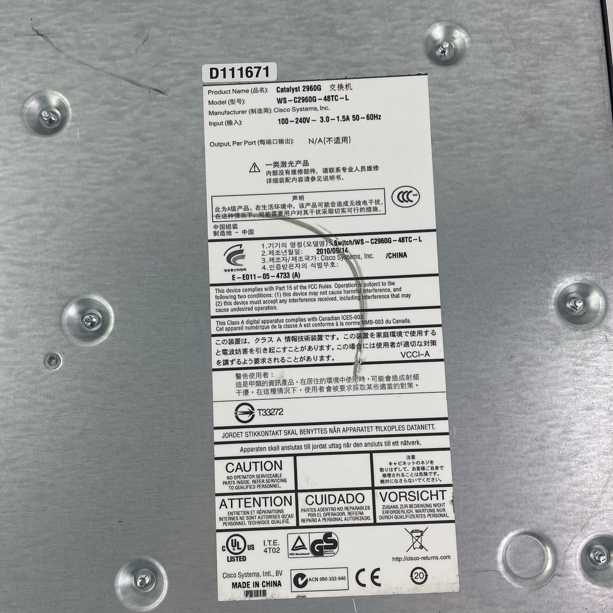 Cisco WS-C2960G-48TC-L 48-Port Tested and Reset11