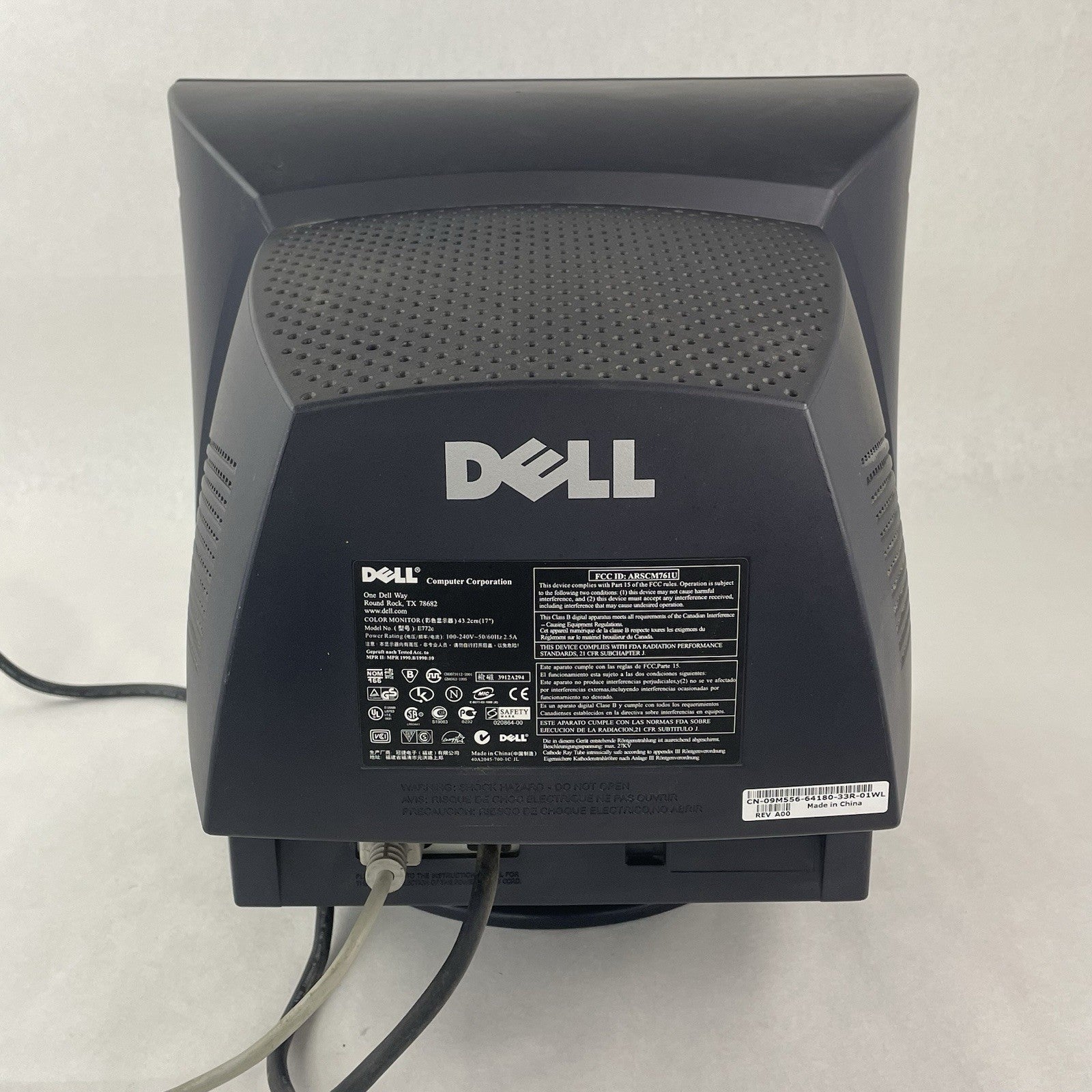 Dell E772c 17" Color CRT VGA SVGA Computer Monitor For Parts Or Repair2
