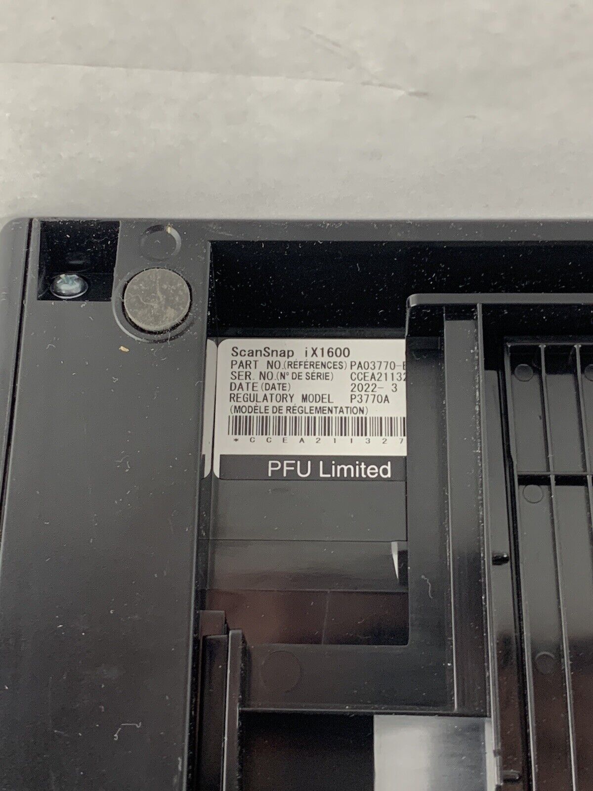 Fujitsu ScanSnap iX1600 Versatile Cloud Document Scanner P3770A Tested No PS