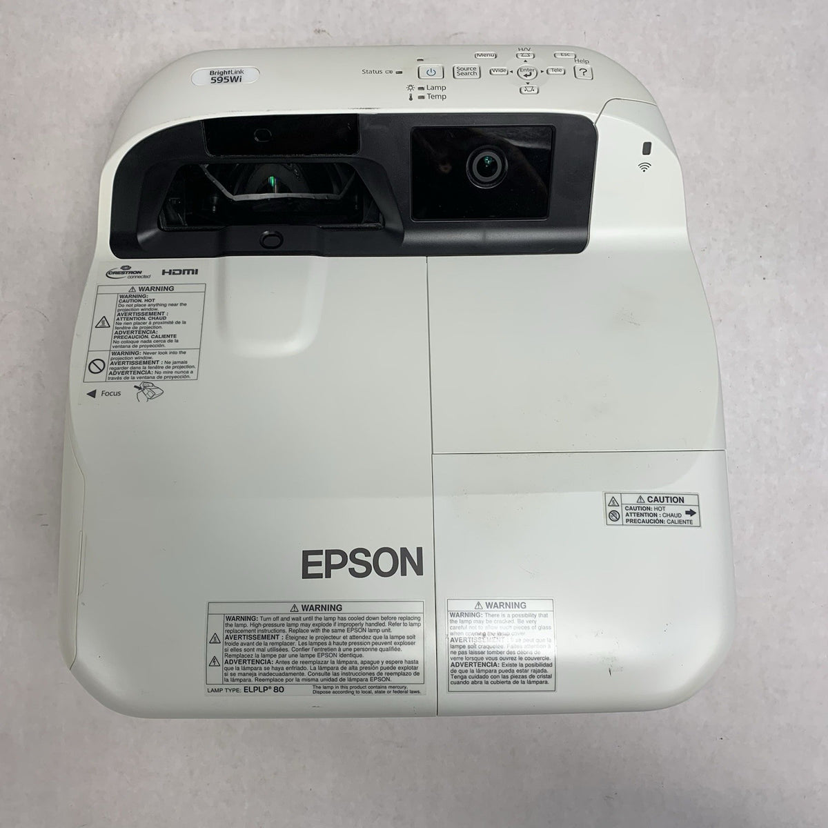 Epson H599A BrightLink 595Wi LCD Lamp Projector 635 Lamp Hours - No Remote5