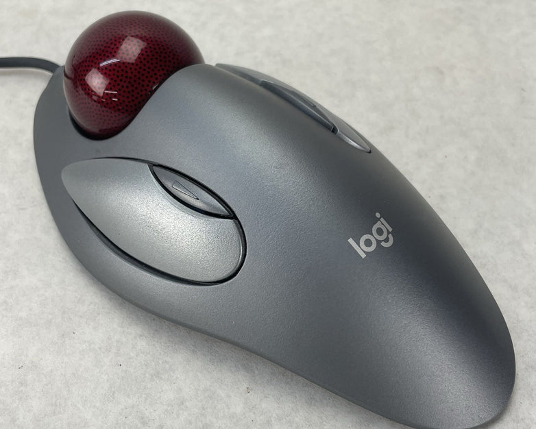 Logitech  T-BC21  Red Marble Mouse 804377-0000 USB Tested Working