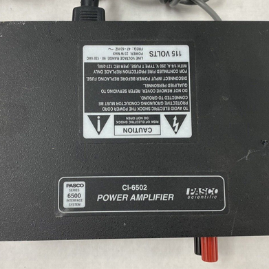 Pasco Scientific CI-6502 Power Amplifier with Power Cord Power Tested