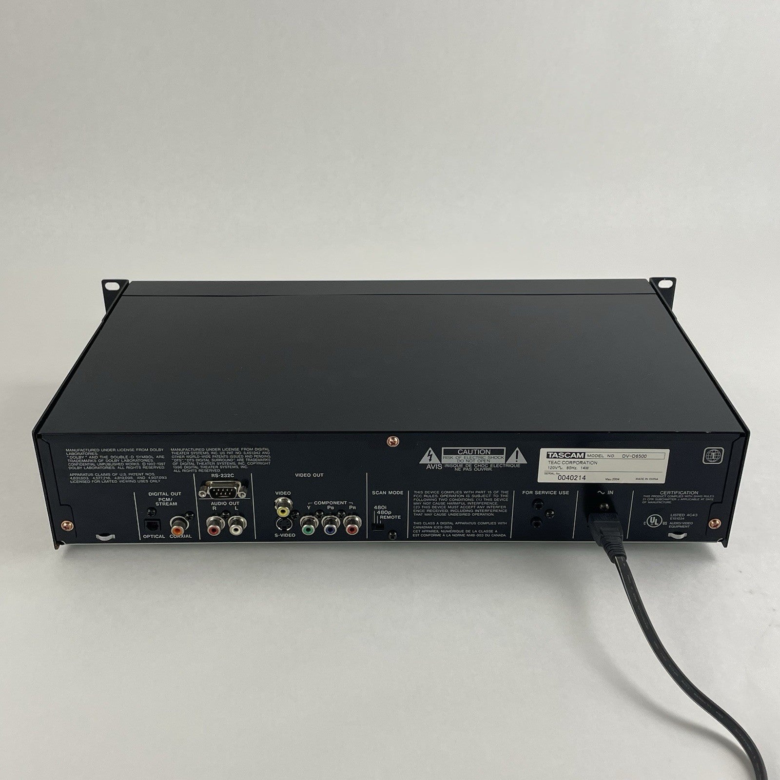 Tascam DV-D6500 Professional Digital DVD Player6