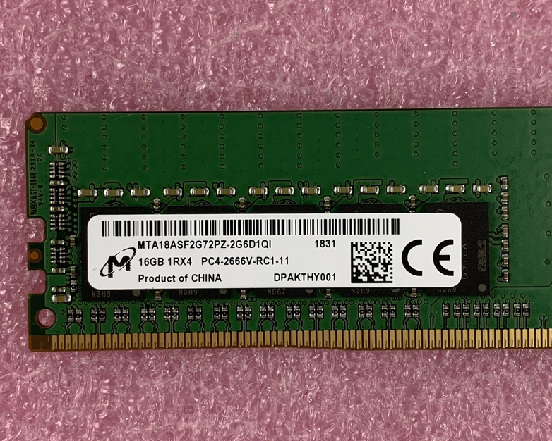 Micron MTA18ASF2G72PZ-2G6D1QI 16 GB 1RX4 PC4-2666V-RC1-11 ECC Server Memory Ram