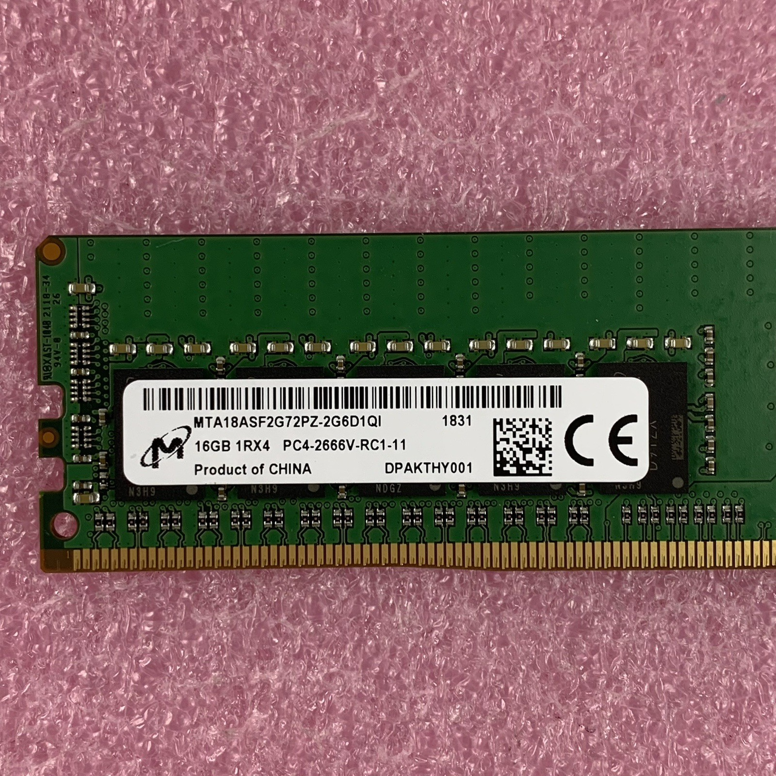 Micron MTA18ASF2G72PZ-2G6D1QI 16 GB 1RX4 PC4-2666V-RC1-11 ECC Server Memory Ram2
