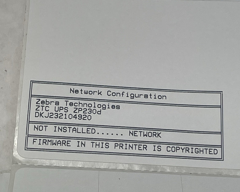 Zebra ZP230d Direct Thermal Label Printer Light is Out For Parts or Repair