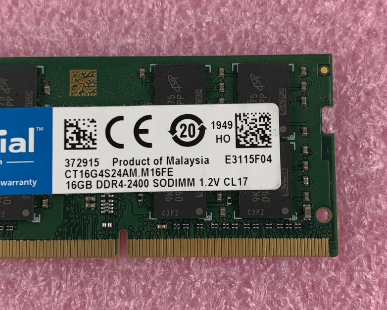 Crucial CT16G4S24AM.M16FE 16 GB DDR4 240MHz PC4-19200 Laptop Memory RAM