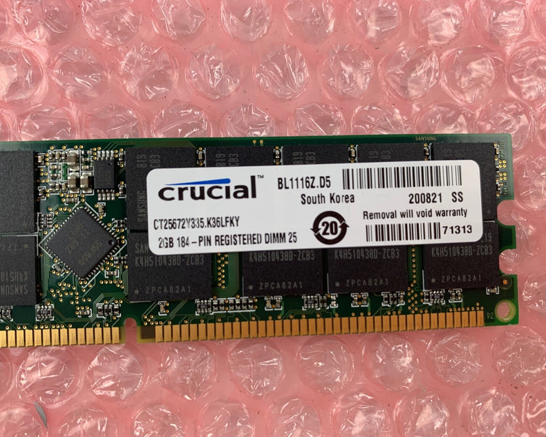 SAMSUNG 2GB PC DDR1 PC2700R CL2.5 2700R DDR1-333MHZ 333 184PIN ECC-REG RDIMM