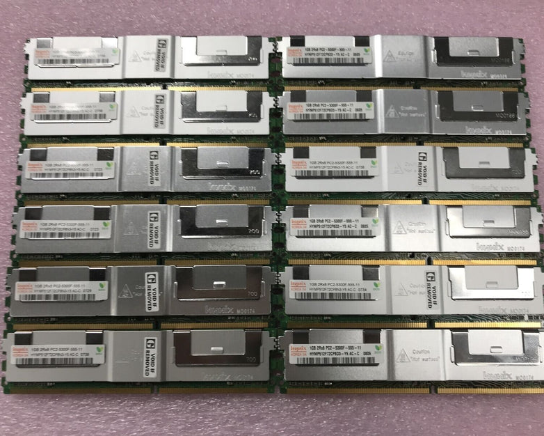 Hynix 12GB Kit 12x1GB 2Rx8 PC2-5300F-555-11 DDR2 Server RAM HYMP512F72CP8N3-Y5