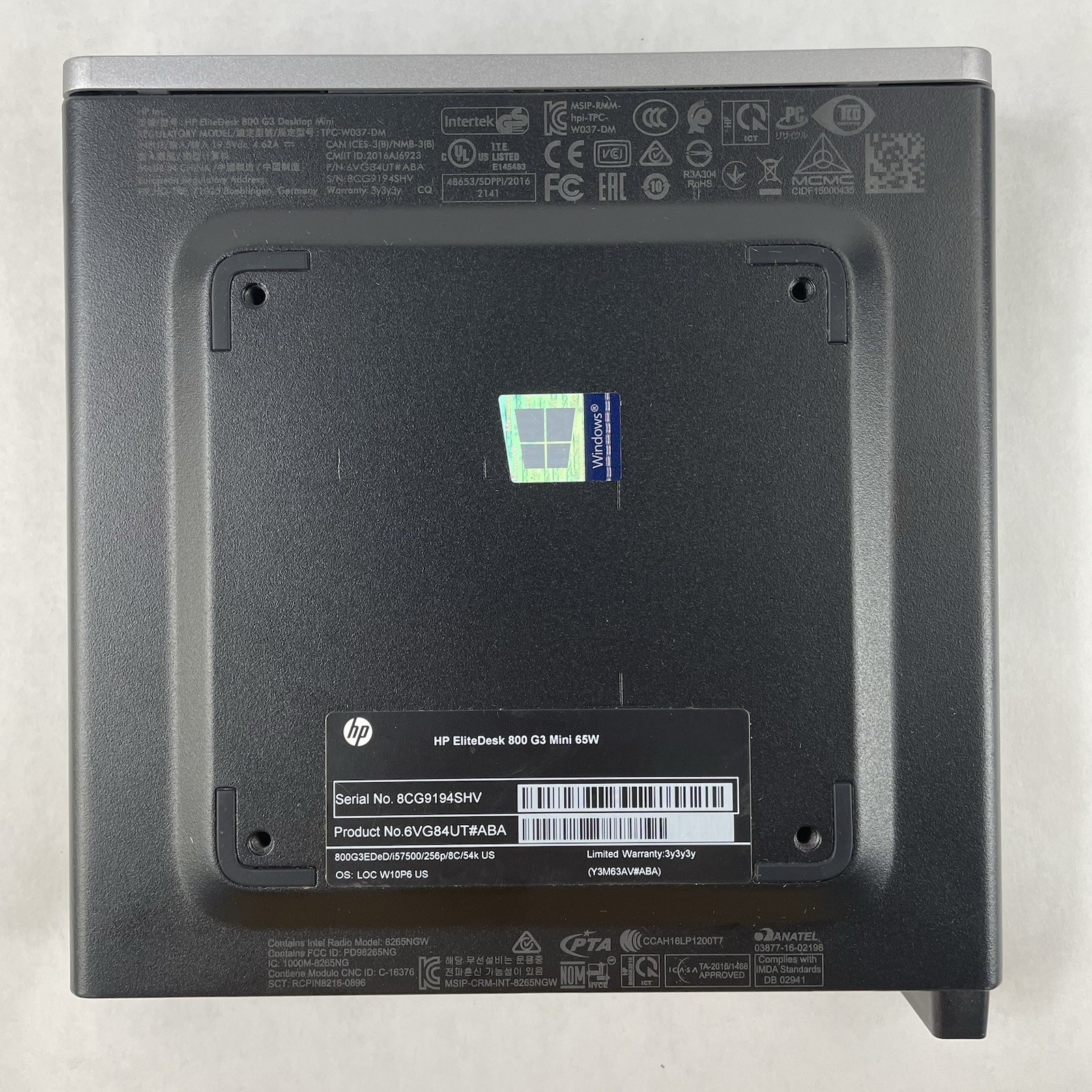HP EliteDesk 800 G3 Micro i5-7500 3.40 GHz 8 GB RAM No SSD/OS/AC9