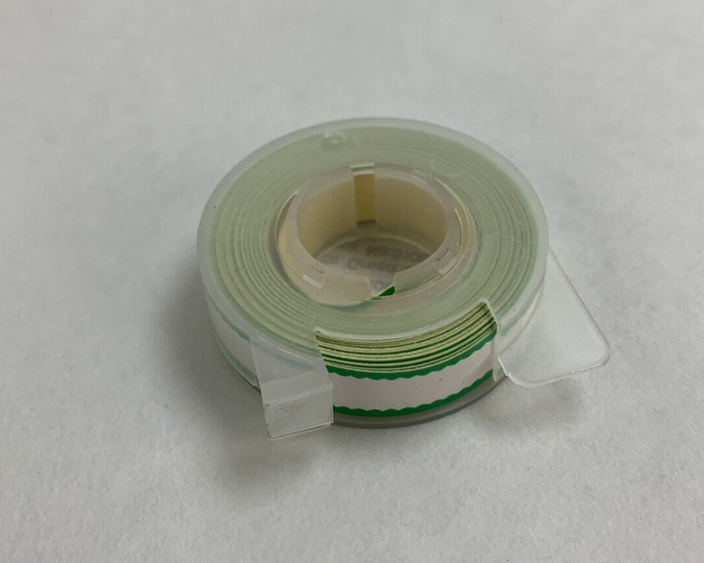 Dymo 610025 Esselte PosiPrint White Labeling Tape Green Border 3/8"x10' 10 Rolls