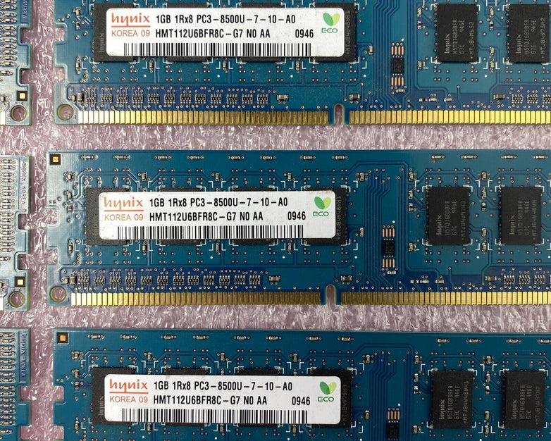 1GB Hynix HMT112U6BFR8C-G7 1Rx8 PC3-8500U DDR3 Non-ECC Desktop RAM (Lot of 10)