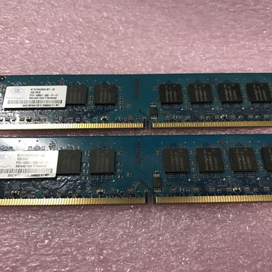 Nanya 2GB Kit 2x1GB PC2-5300U-555-12-E1 Ram NT1GT64U8HA1BY-3C