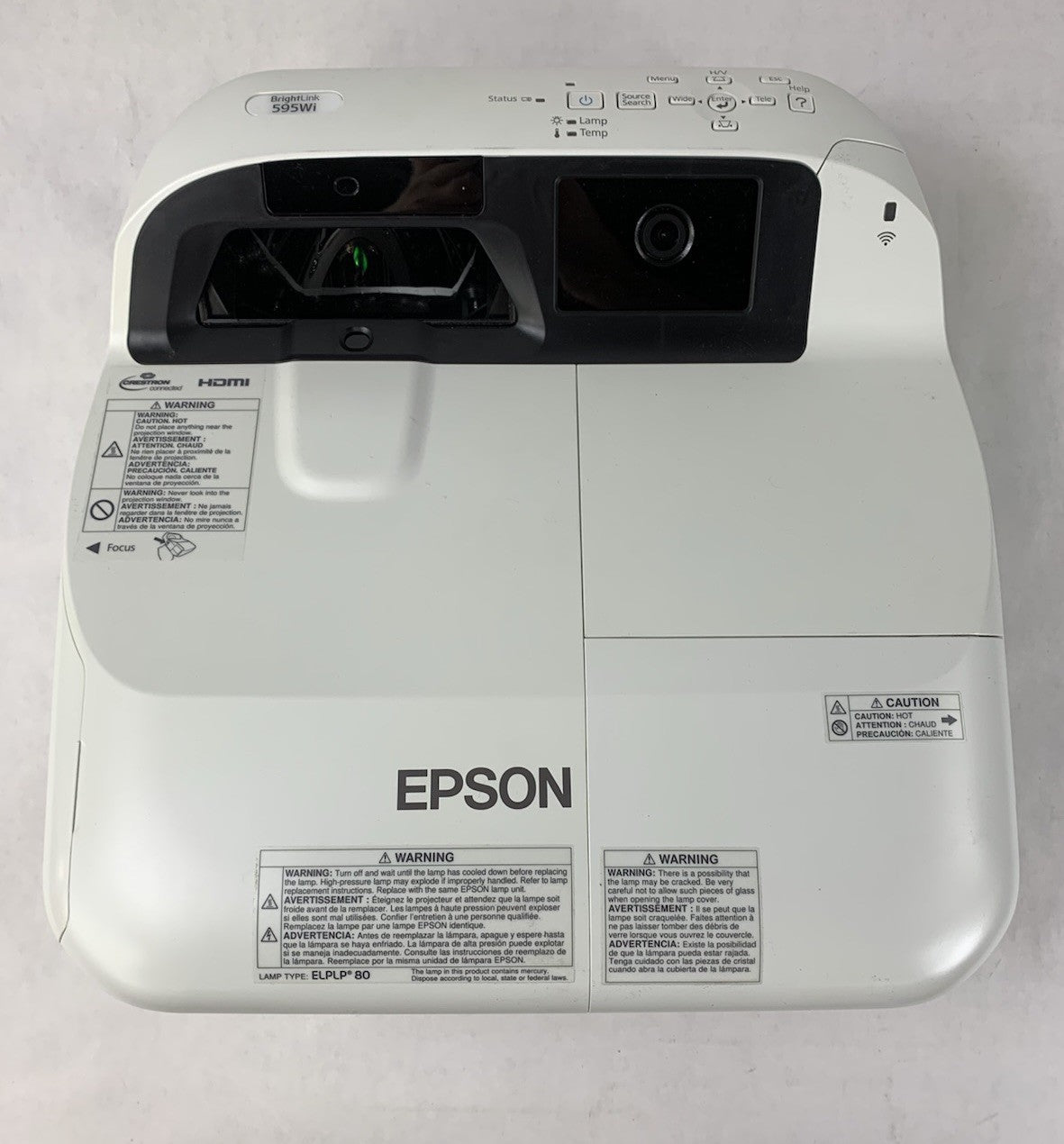 Epson BrightLink 595Wi H599A LCD Lamp Projector 2105 Lamp Hours - No Remote5