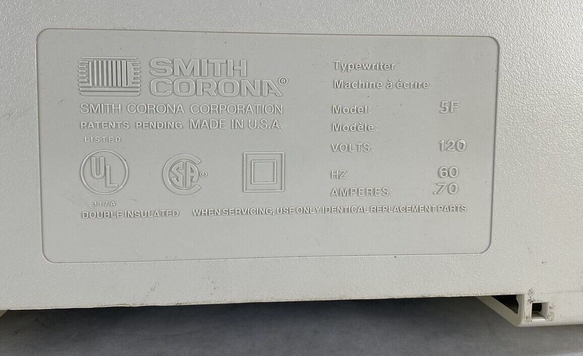 Smith Corona Electric Typewriter XD 7700 Word Processor Dictionary