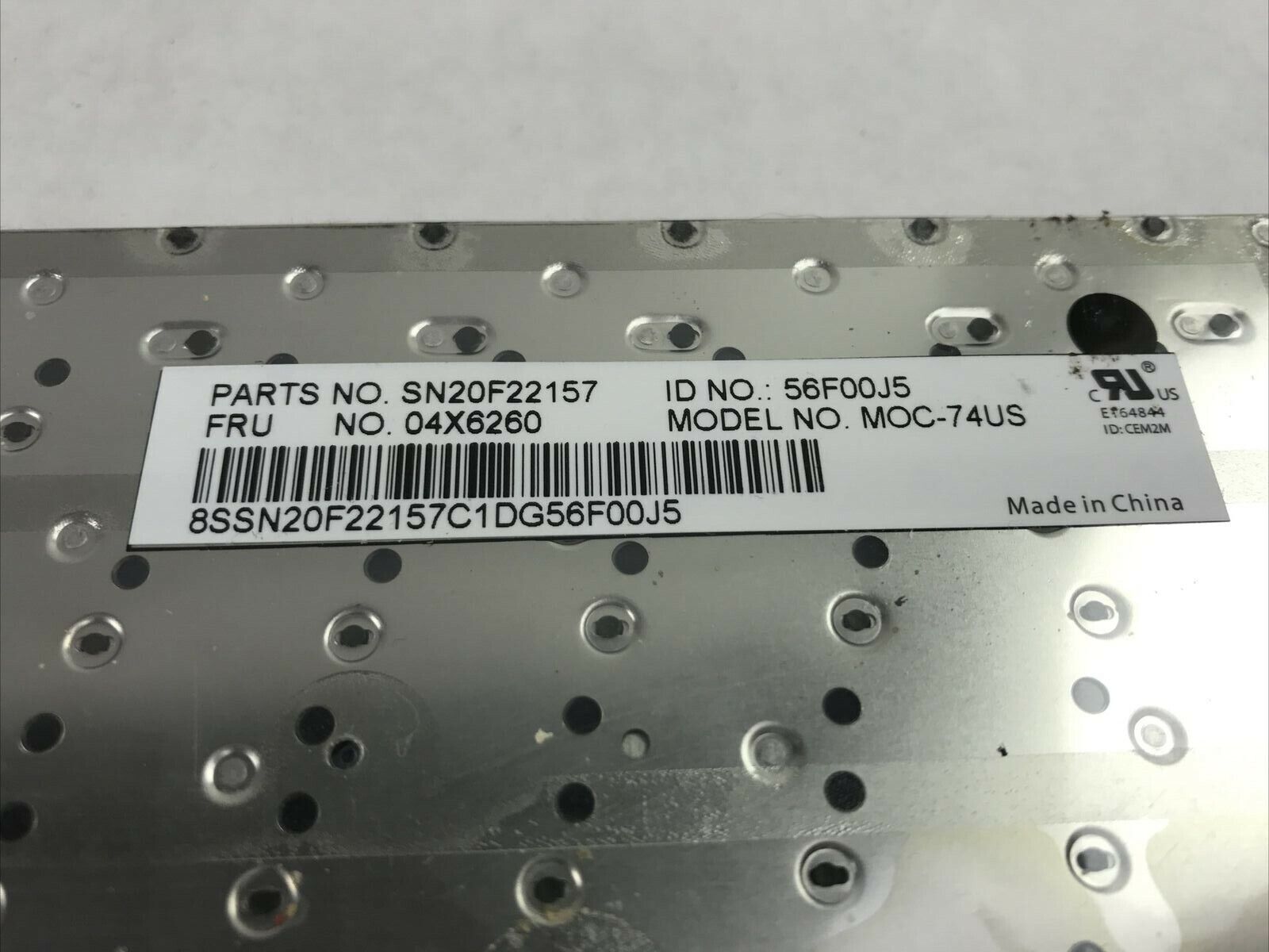 Lenovo Chromebook MOC-74US Keyboard 04X6260