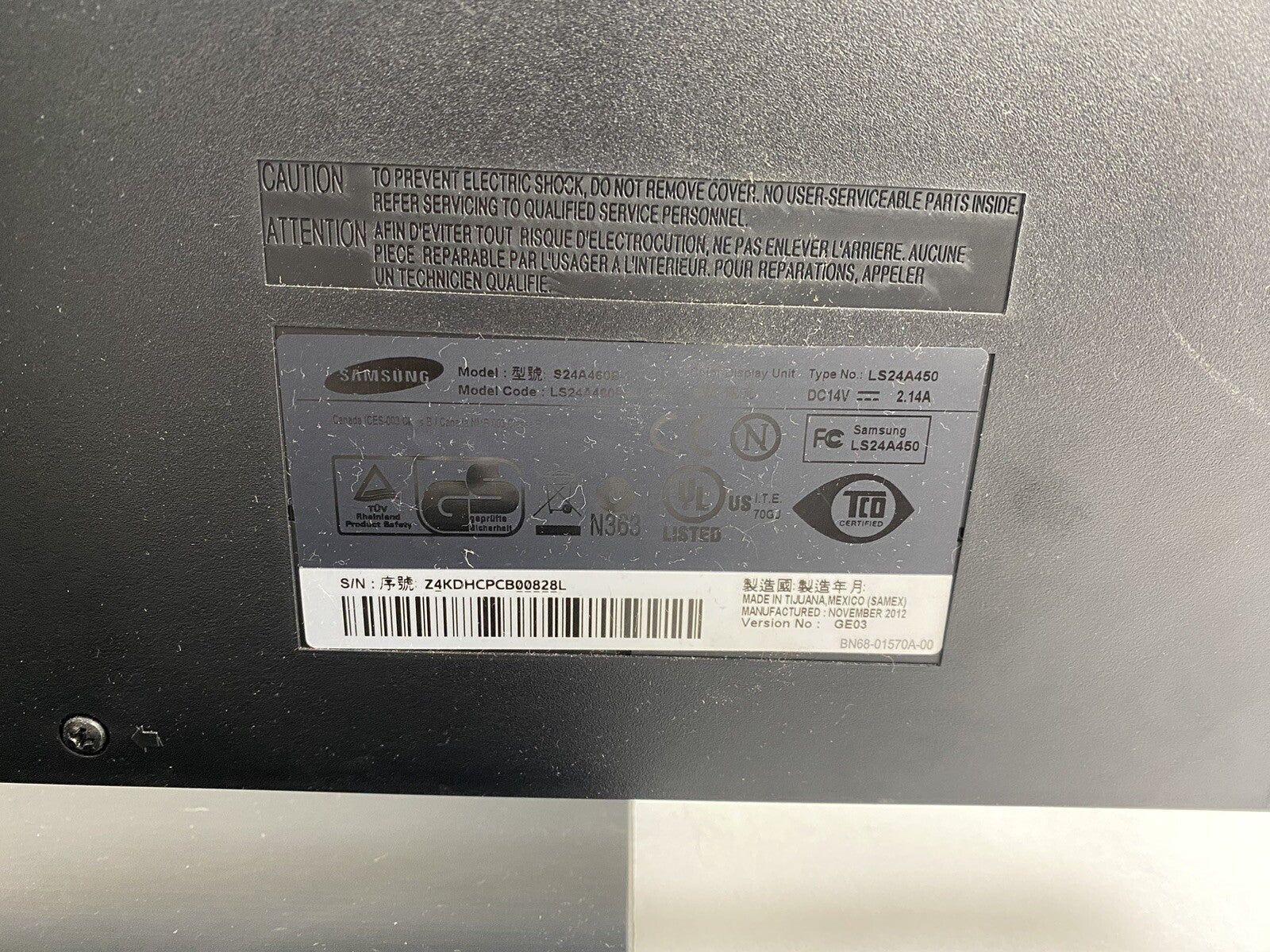 Samsung SyncMaster S24A460 24" FHD LCD Widescreen Monitor No Power Cord Tested10