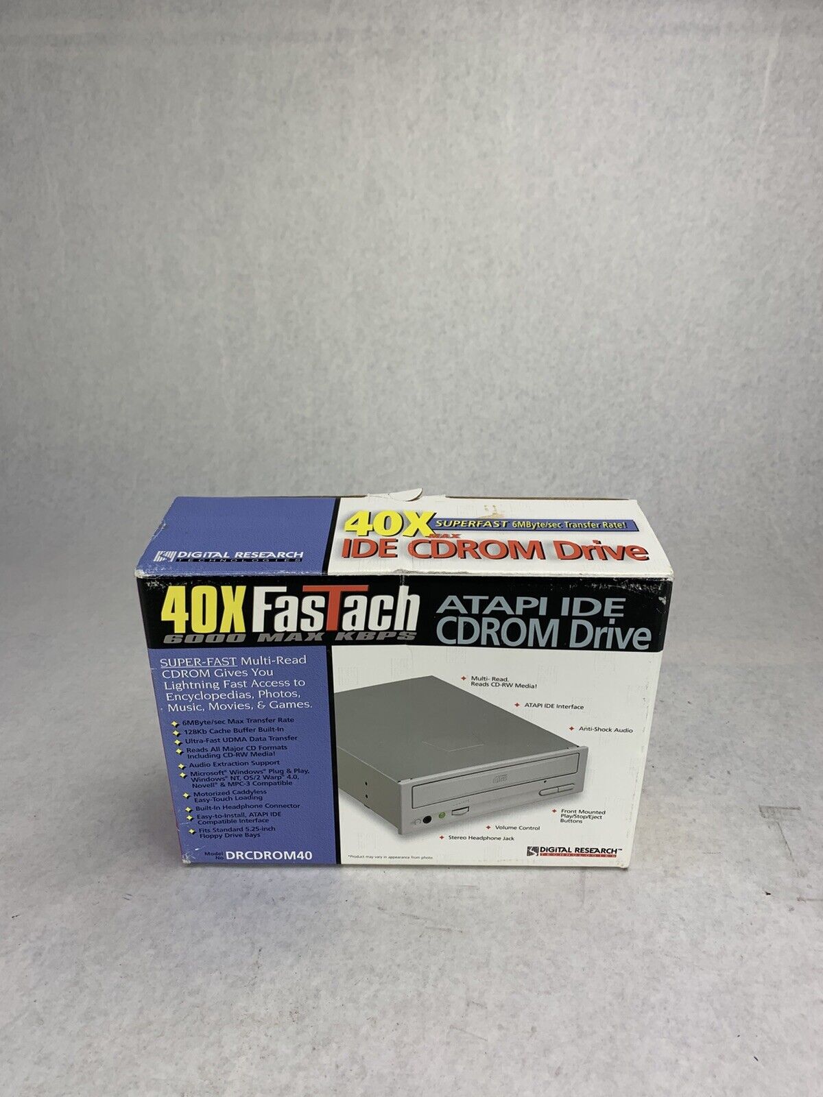 Digital Research 40x  Fastach Atapi Ide CDROM Drive DRCDROM40