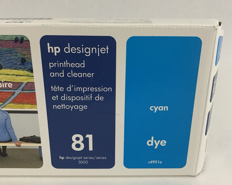HP C4951A 81 Cyan Printhead & Cleaner for DesignJet OEM New in Box Sealed