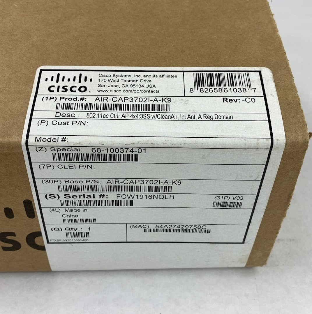 Cisco AIR-CAP3702I-A-K9 Wireless Access Point