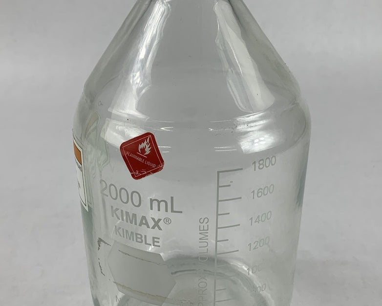 Kimax Kimble 14395-2000 2000 mL Round Wide Mouth Media Storage Bottle - No Lid