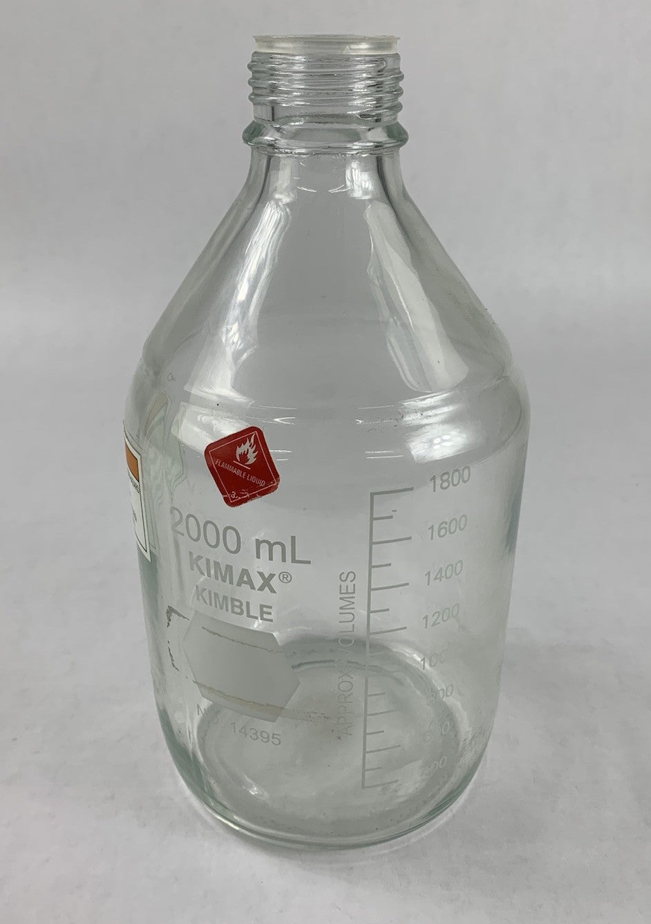 Kimax Kimble 14395-2000 2000 mL Round Wide Mouth Media Storage Bottle - No Lid1