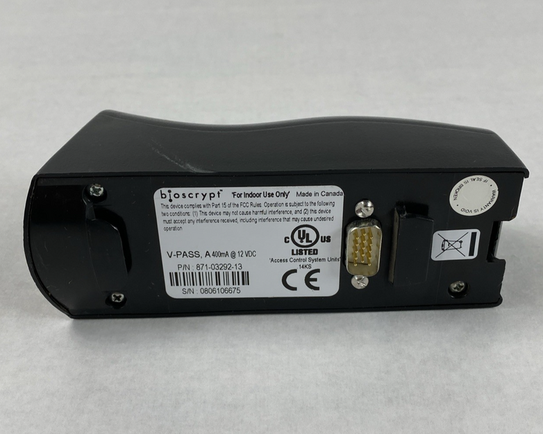 BioScrypt V-Pass A 400mA @ 12 VDC Fingerprint Scanner