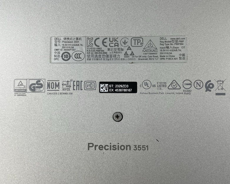 Dell Precision 3551 15.6" i7-10850H 2.70 GHz 16 GB RAM No SSD/OS/AC/Batt - READ