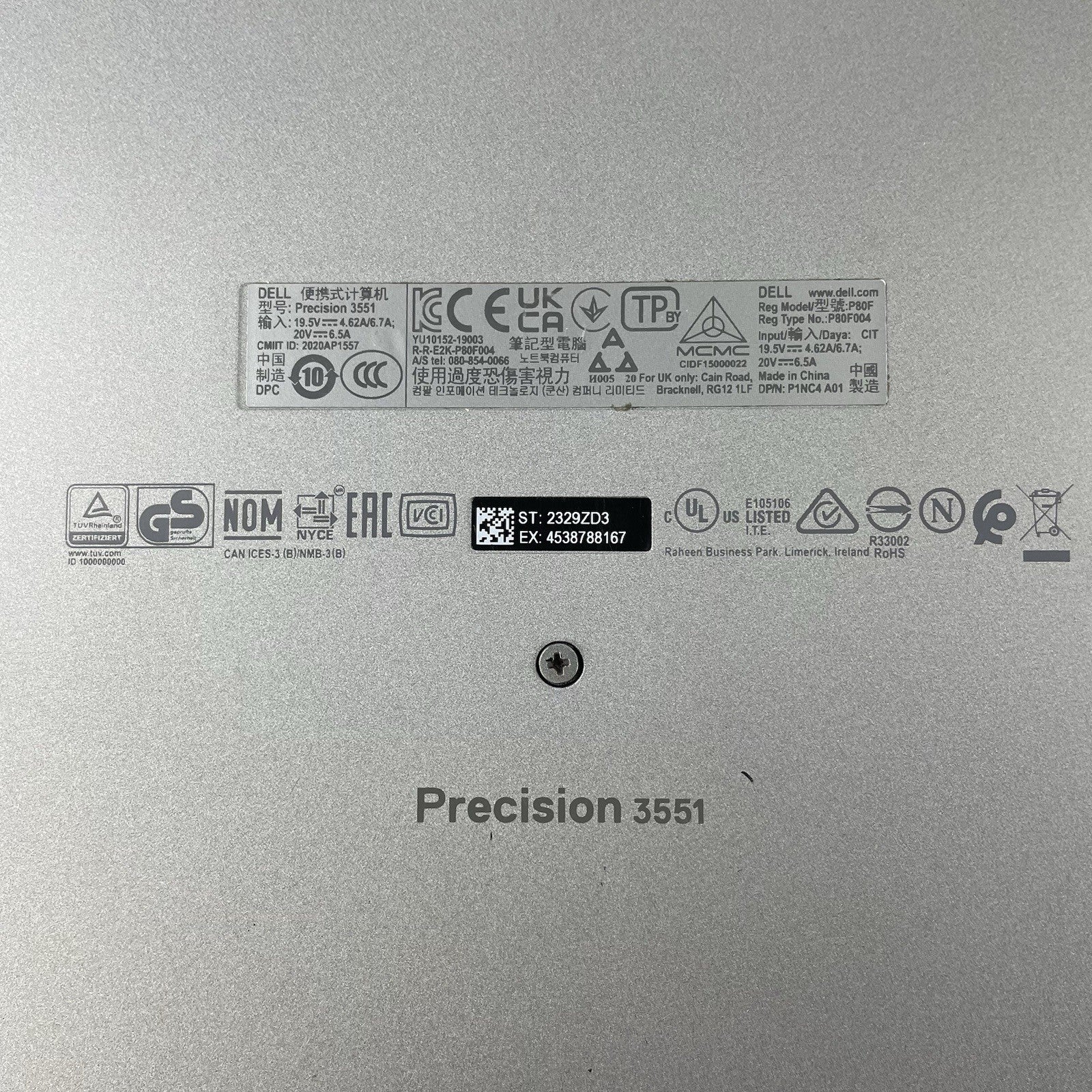 Dell Precision 3551 15.6" i7-10850H 2.70 GHz 16 GB RAM No SSD/OS/AC/Batt - READ16