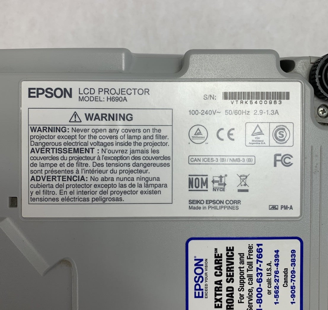 Epson PowerLite W29 H690A LCD Lamp Projector 2724 Lamp Hours - No Remote7