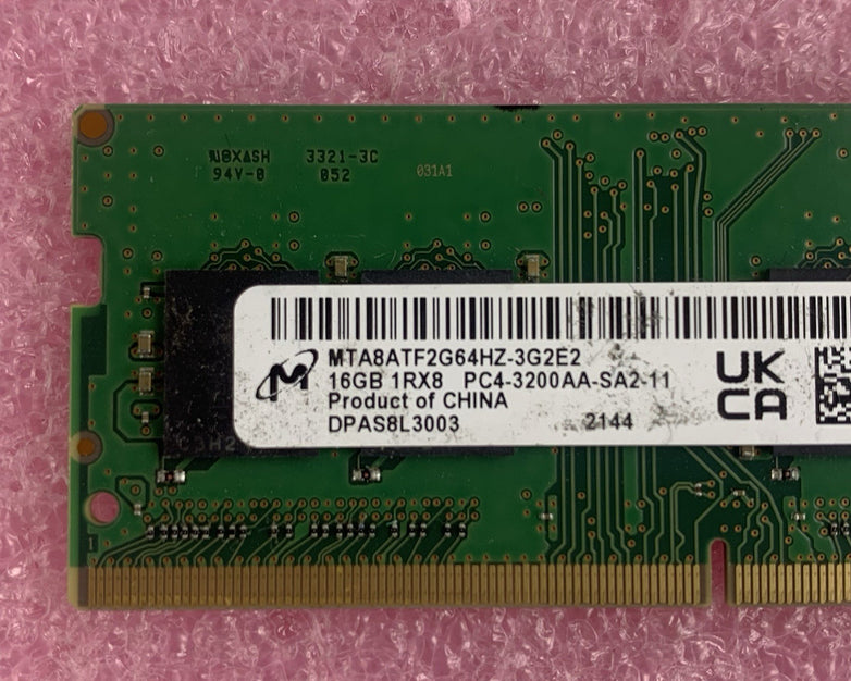 Micron MTA8ATF2G64HZ-3G2E2 16 GB DDR4 SO-DIMM PC4-3200AA  Laptop Ram Tested