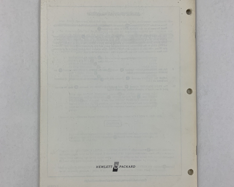 Hewlett Packard 8558B Spectrum Analyzer Operating Information 08558-90016