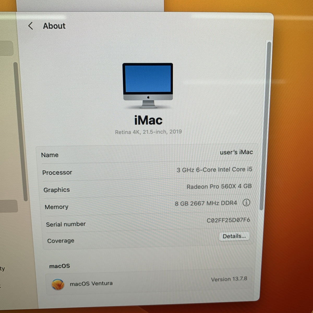 Apple iMac A2116 2019 Retina 4K 21.5" 3GHz i5 8GB RAM 250GB SSD - Screen Crack1