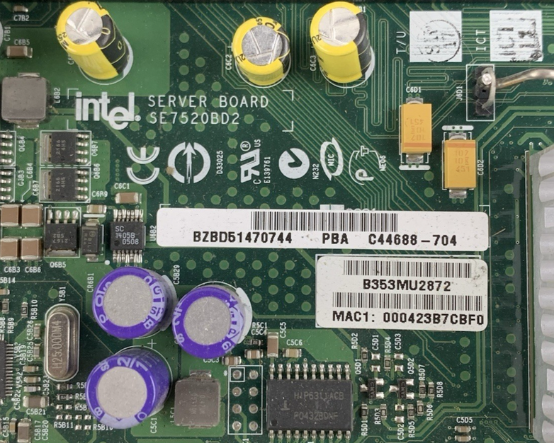 Intel SE7520BD2 Server Motherboard 2x Xeon 3.6 GHz 4 GB RAM Tested No IO Shield