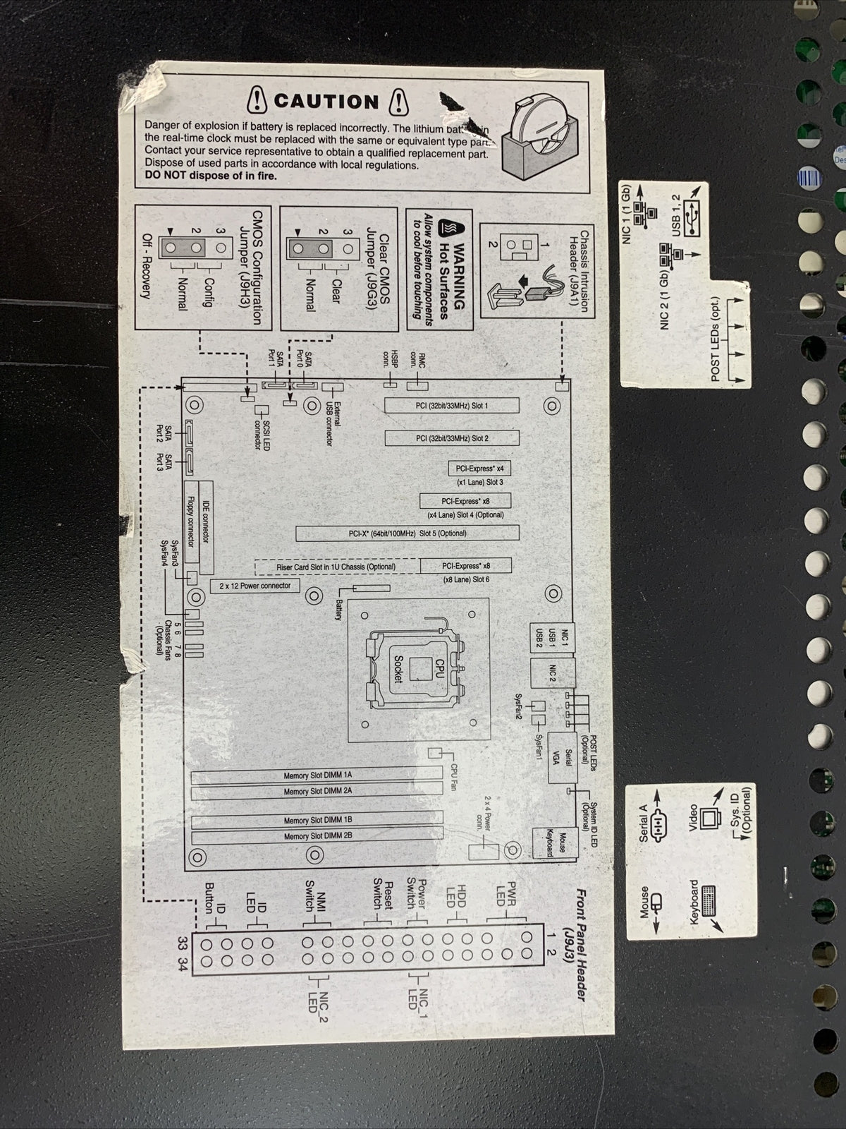 Intel SE7230NH1LX Motherboard Intel Pentium D 2.8GHz 8GB RAM No HDD No OS