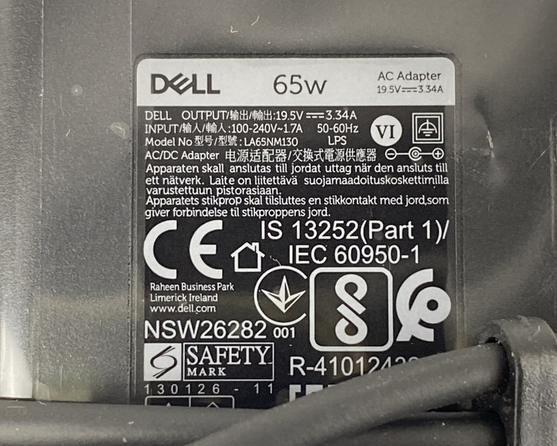 Dell HA65NM130 LA65NM130 65W 7.4mm Big Barrel Laptop AC Adapter - Lot of 10