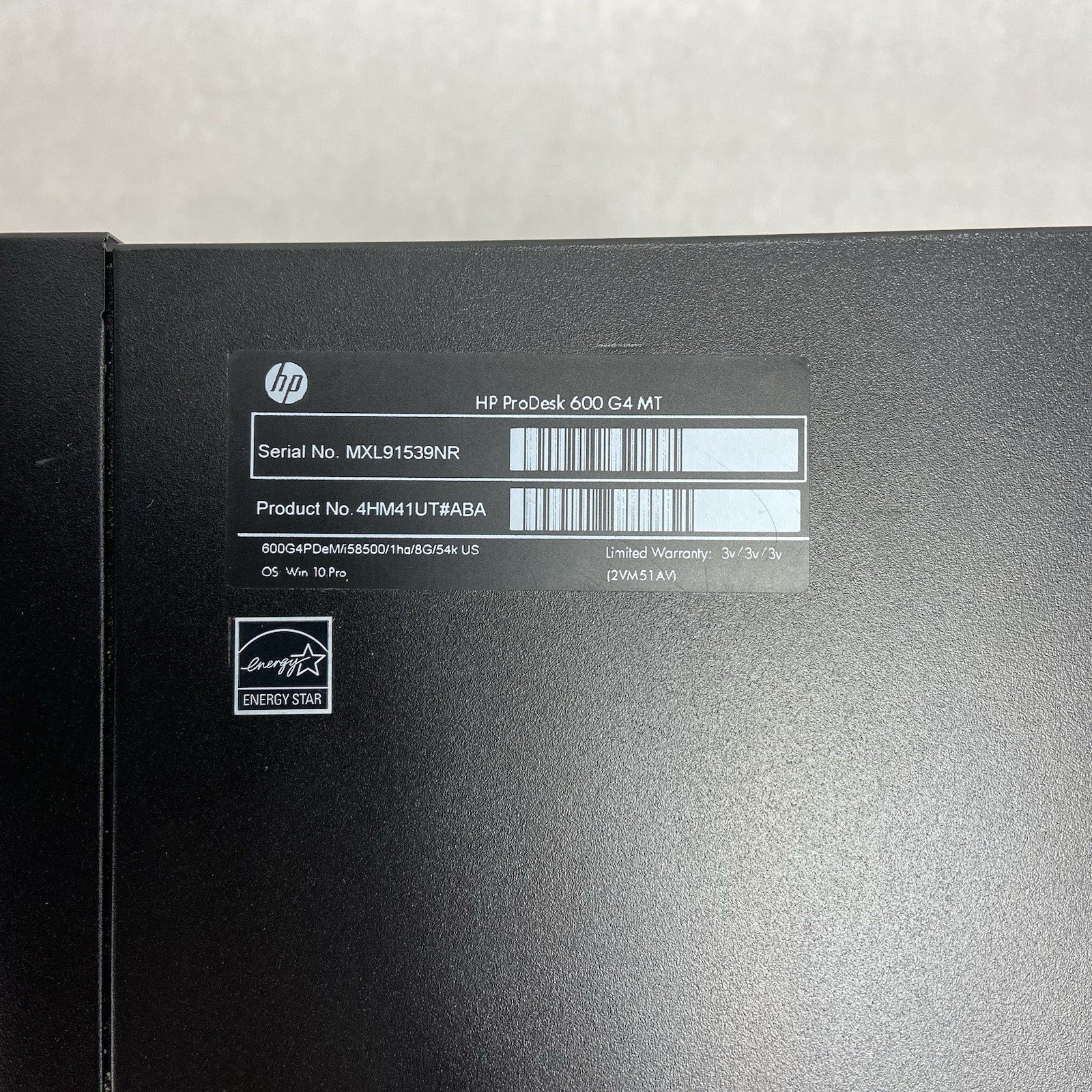 HP ProDesk 600 G4 MT Intel Core i5-8500 3GHz 8GB RAM No HDD No OS3