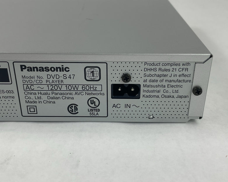 Panasonic DVD-S27 DVD CD Player in Silver No Cables No Remote