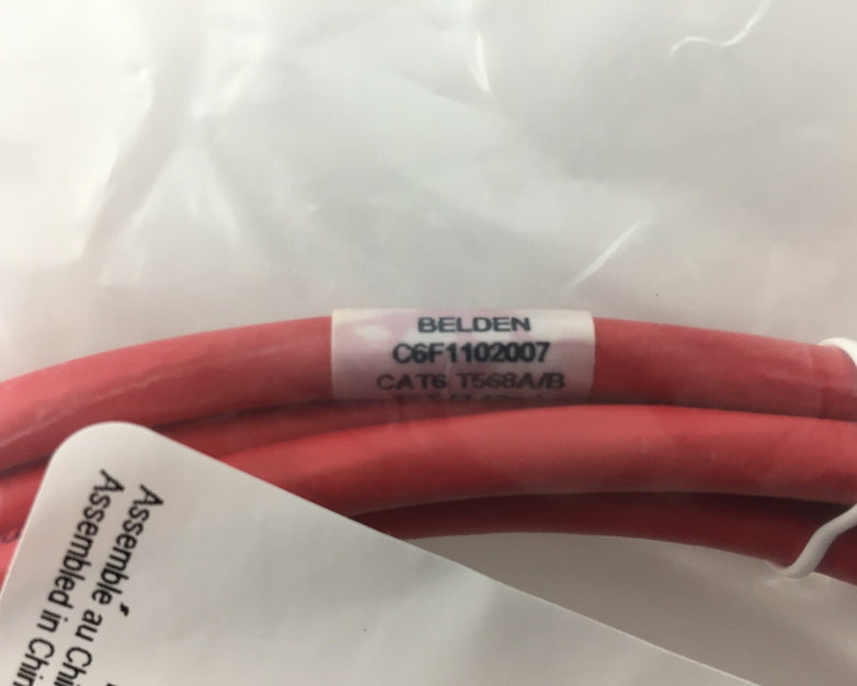Belden C6F1102007 CAT6 Ethernet Patch Networking Cable 201739 Cord, RED, 7-Foot