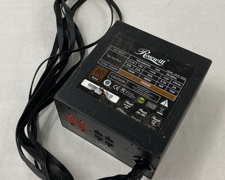 Rosewill HIVE-1000S 80 Plus Bronze Semi Modular Power Supply with Cables Tested