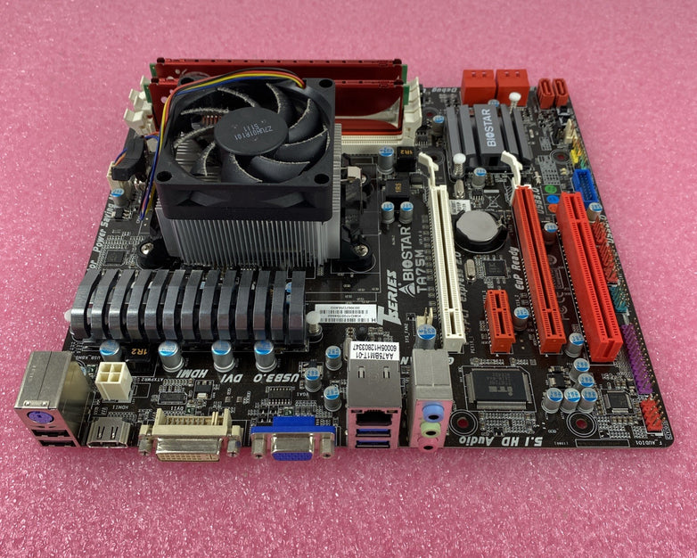 Biostat TA75M Motherboard AMD A8-3870 3.00 GHz 3GB RAM w/ Shield