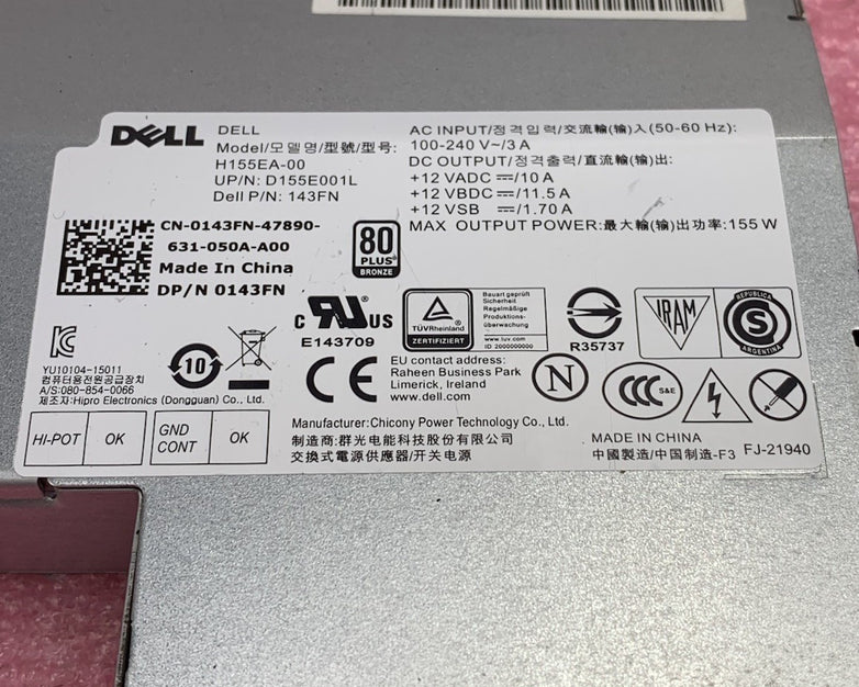Dell H155EA-00 155W Power Supply (Lot of 3)